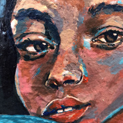 Sure Insecure original artwork clarafosca acrylic detail close up