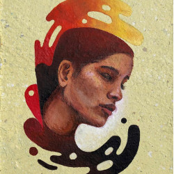 Chica de Fuego original artwork Clarafosca painting