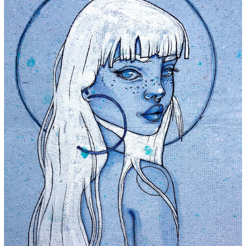 Print illustration Blue soul detail