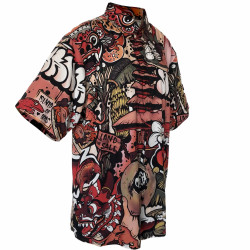 Clarafosca of camisa manga corta tropical graffiti ropa con estilo urbano