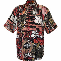 Clarafosca of camisa manga corta tropical graffiti ropa con estilo
