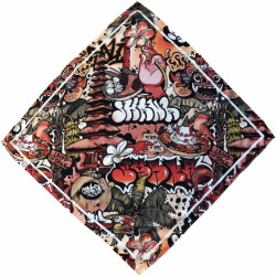 Pañuelo Clarafosca diseño urbano Bandana "Bali", estilo graffiti y tropical