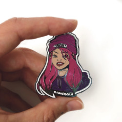 Clarafosca enamel pin gnarly girl