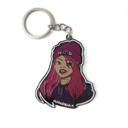 Clarafosca enamel keychain gnarly girl