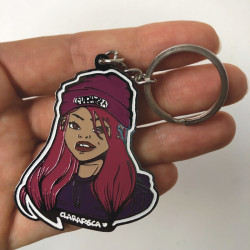 Clarafosca enamel keychain gnarly girl