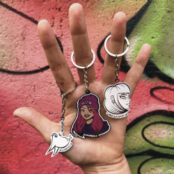 Clarafosca enamel keychains collection gnarly girl street art style