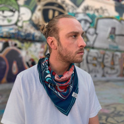 Bandana "LTC" Clarafosca man urban accessory design, graffiti style scarf